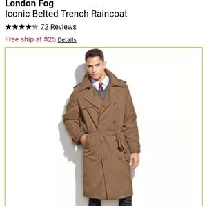 Mens London Fog 42s in Khakis Trench Coat